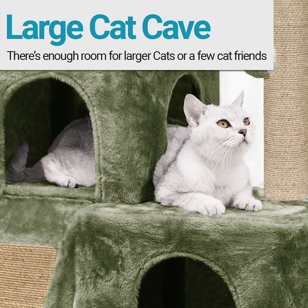 Furrlovers Kitten Cat Tree Scratching Post with Ladder, Condo & Jute Rope (Green)