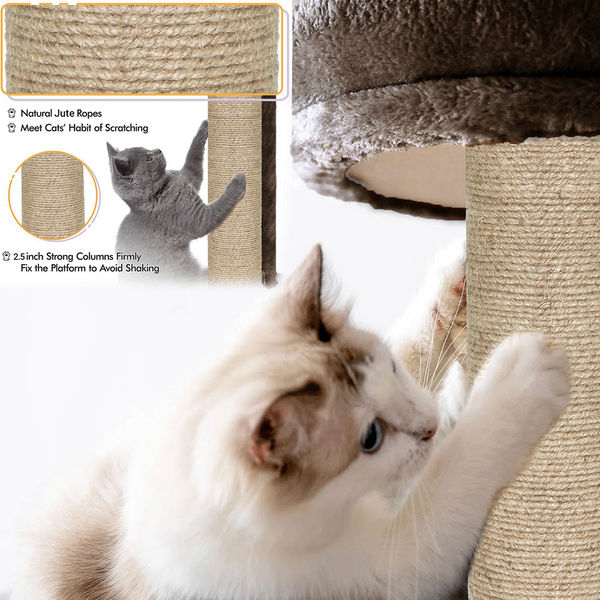 Furrlovers Multi Level Cat Tree Tower with Scratching Posts, Hammock & Condo (Brown)