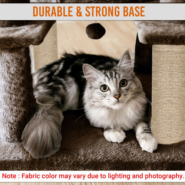 Furrlovers Multi Level Cat Tree Tower with Scratching Posts, Hammock & Condo (Brown)