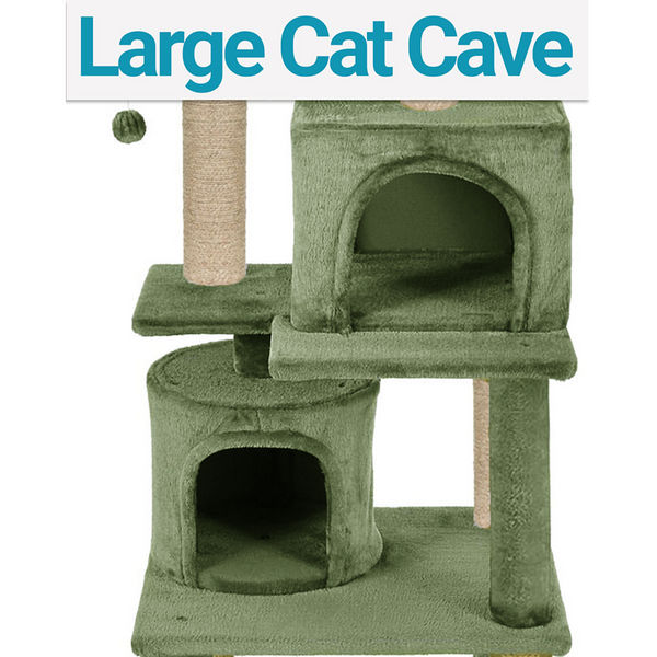 Furrlovers Multilevel Cat Tree with Condo, Perches & Jute Rope Scratching Posts (Green)