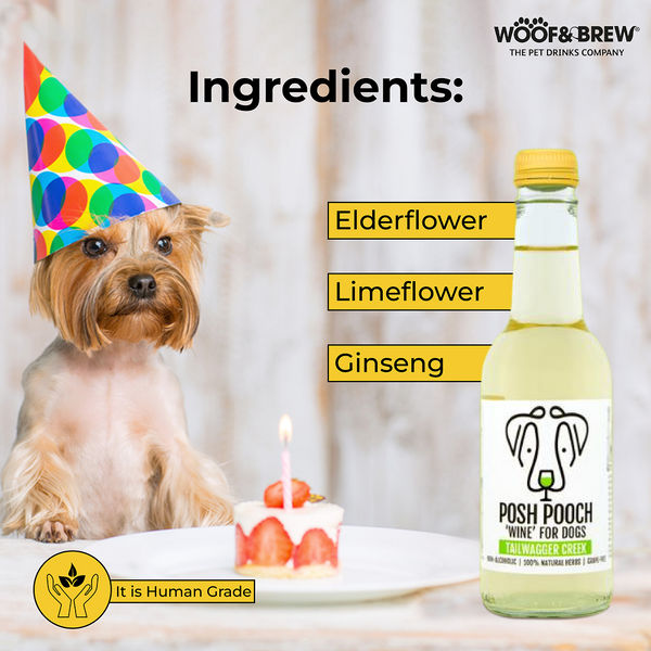 Woof & Brew Posh Pooch Tailwagger Creek Non Alcoholic White Wine for Dogs