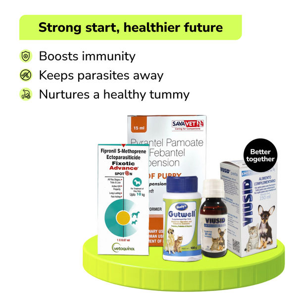 Preventive Care Kit Combo for Puppy (Dewormer + Spoton + Supplement + Probiotic)