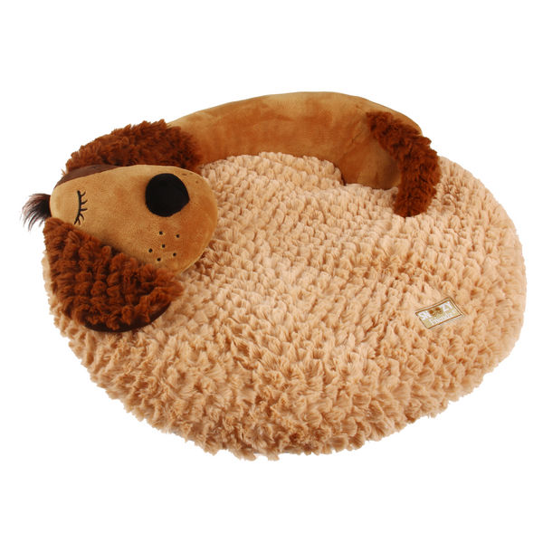GiGwi Snoozy Friends 3D Shape Dog Sleepy Cushion for Cats and Dogs (Brown)