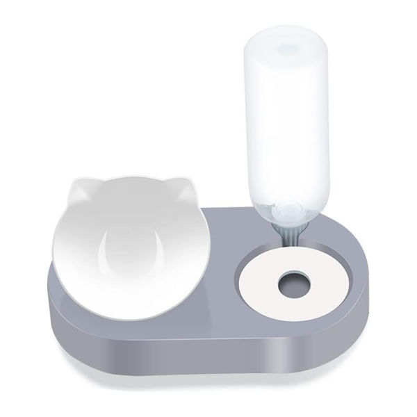 PetGains 2 in 1 Automatic Food and Water Dispenser for Dogs and Cats (Grey)