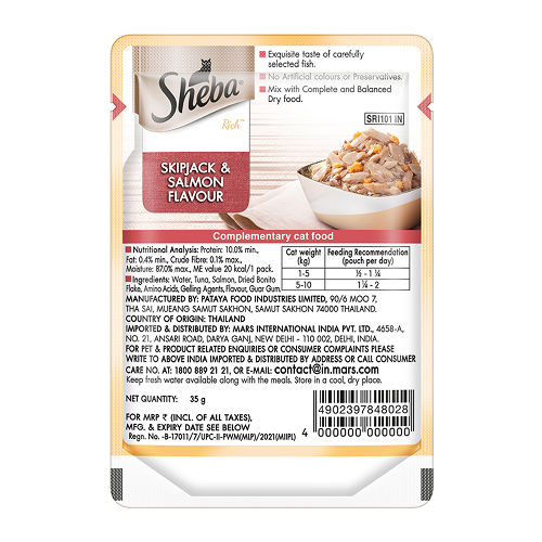 Sheba Tuna Flavor and Tuna & Prawn Maguro Selection Melty Premium Treat and Skipjack & Salmon Fish Mix Cat Wet Food Combo