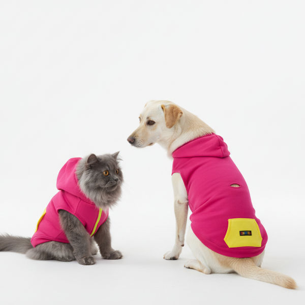 Skatrs Pop Breezy Hoodies with Pockets for Dogs and Cats (Pink)
