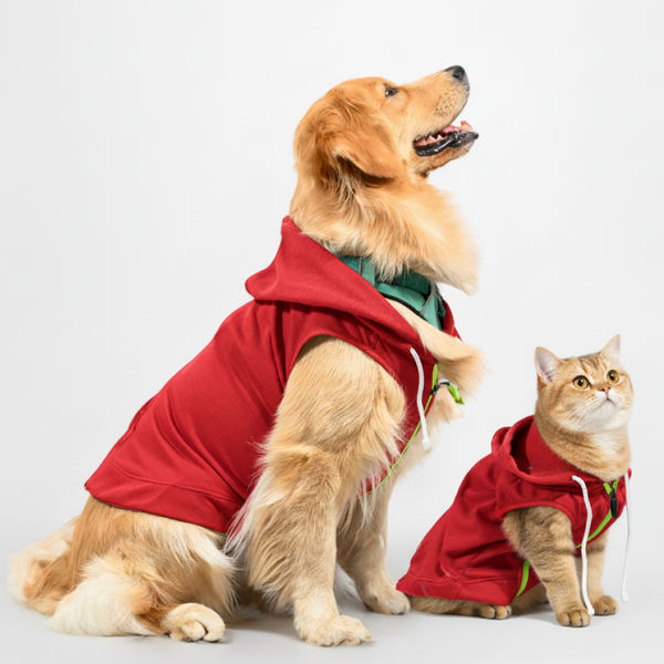 Skatrs  Breezy Hoodies with Pockets for Dog and Cats (Red)