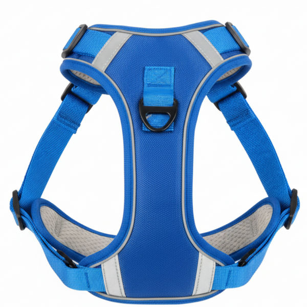 Skatrs Fully Padded Comfort Electric Reflective Harness for Dogs & Cats (Blue)