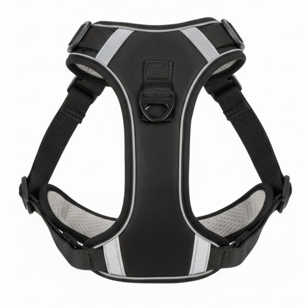 Skatrs Fully Padded Comfort Midnight Reflective Harness for Dogs & Cats (Black)