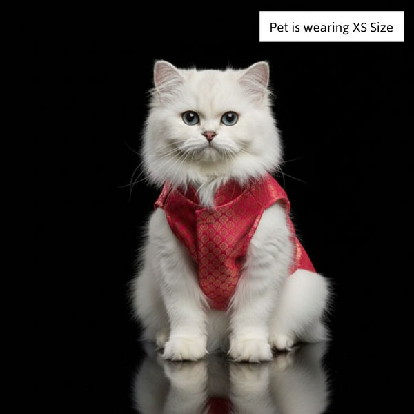 Skatrs Brocade Gold Printed Sherwani for Dogs and Cats (Pink)