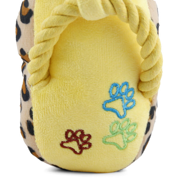 Pet Vogue Sandal Shaped Yellow Plush Toy for Dogs | For Soft Chewers