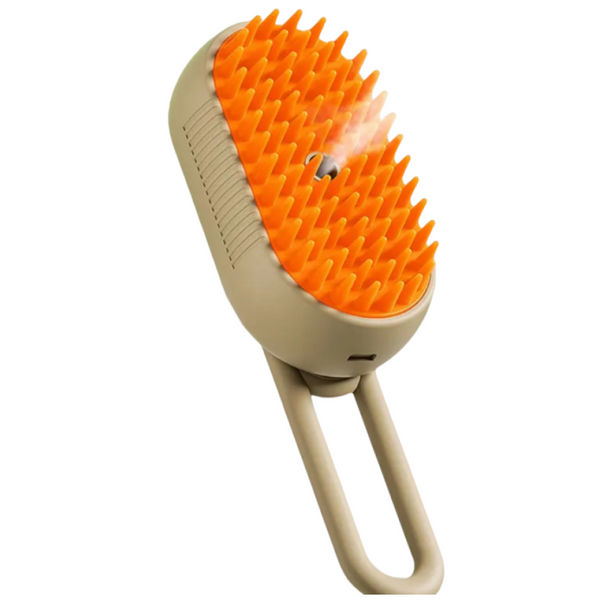 Talking Dog Club Three in One Pet Steam Smart Grooming Brush for Dogs and Cats (Light Brown)