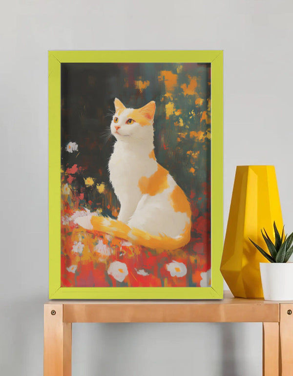 EverythingBoho The Farsighted Cat Wall Art (Olive Green)