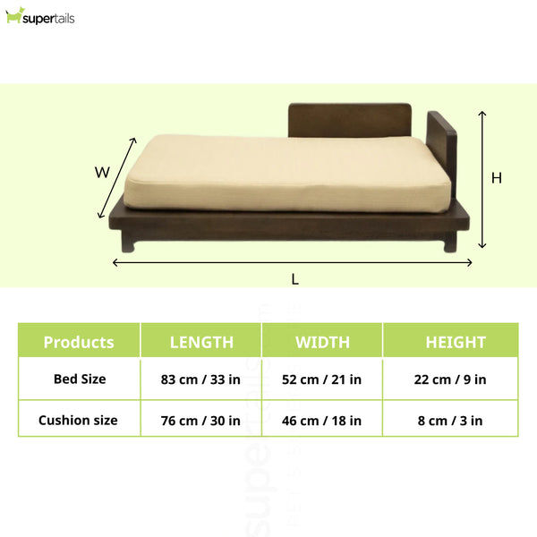 FurryLiving Barkly Bed with Cushion for Dogs (Dark Brown/Cream Cushion)