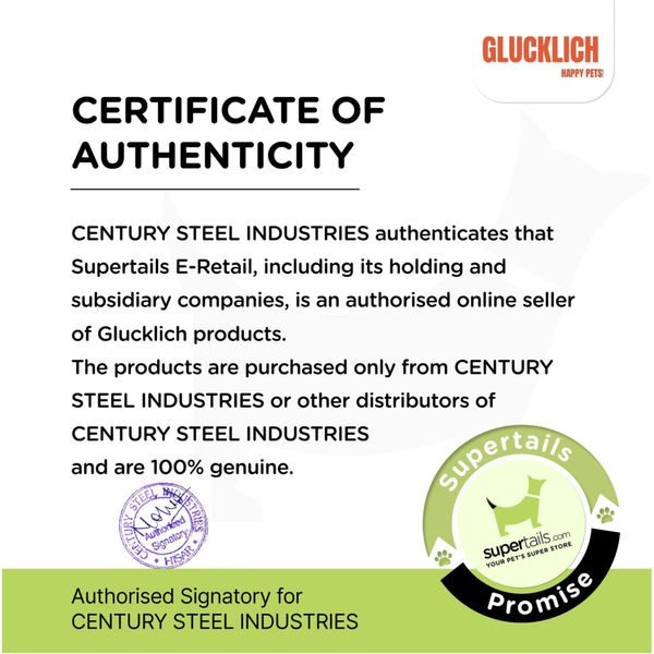 Glucklich Denim Adjustable Collar for Dogs (Dark Blue)