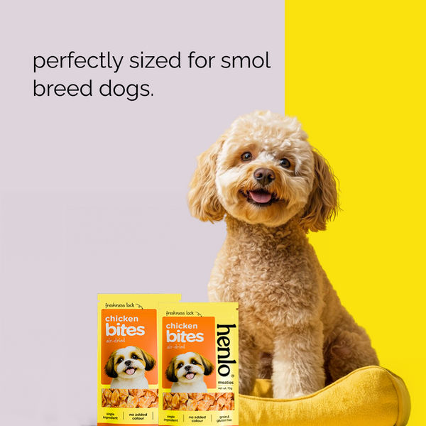Henlo Single Ingredient Chicken Bites Dog Treats I Guilt Free I High Protein