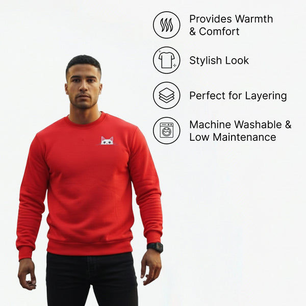 Cat Parent Sweatshirt For Men and Women (Red)