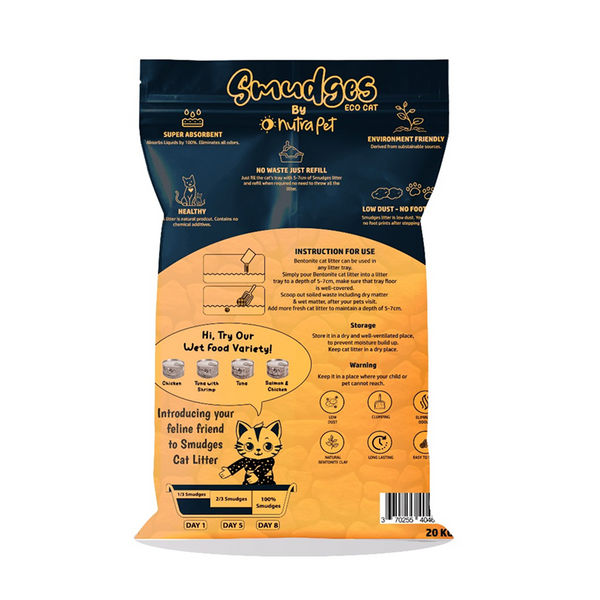 Smudges Eco Bentonite Baby Powder Scented Clumping Cat Litter