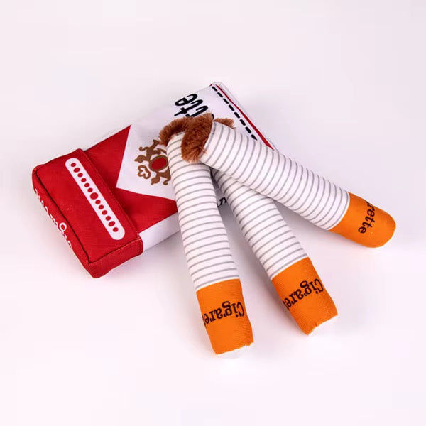 Talking Dog Club No Smoke Cigarette with Cover Plush Toy for Dogs