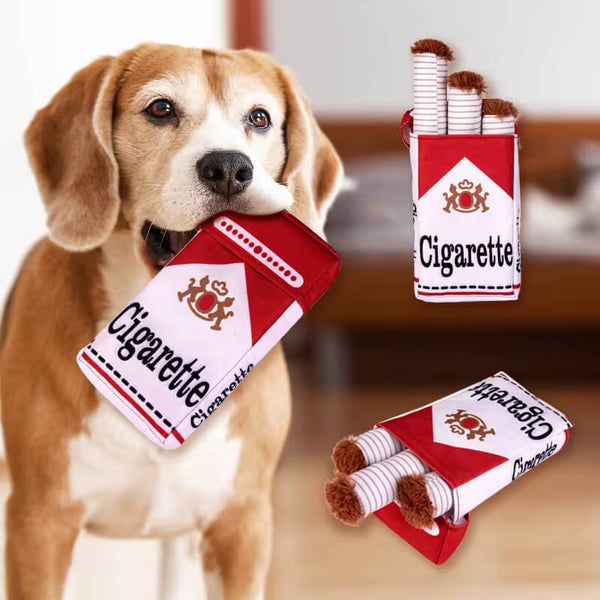 Talking Dog Club No Smoke Cigarette with Cover Plush Toy for Dogs