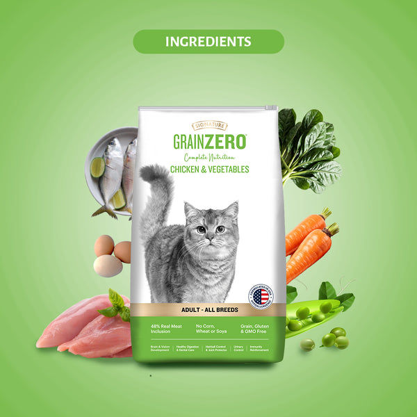 Signature Grain Zero Chicken & Vegetable Adult All Breed Adult Cat Dry Food