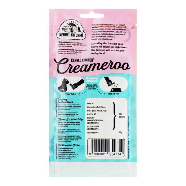 Kennel Kitchen Creameroo Chicken with Mackerel Creamy Cat Treats