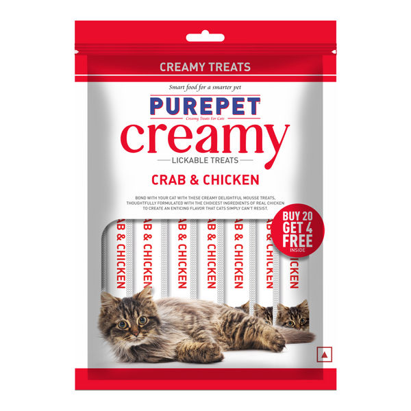 Purepet Crab and Chicken Lickable Creamy Treats for Cats