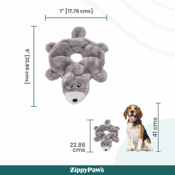 Zippy Paws Loopy Wolf Plush Toy for Dogs