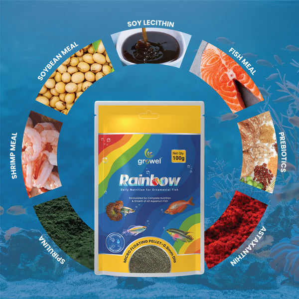 Growel Rainbow Micro 0.9mm Floating Pellet for Fish