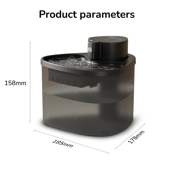 Petverse Wireless Water Fountain for Dogs & Cats (Black)