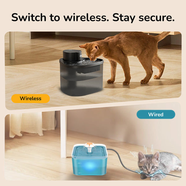 Petverse Wireless Water Fountain for Dogs & Cats (Black)