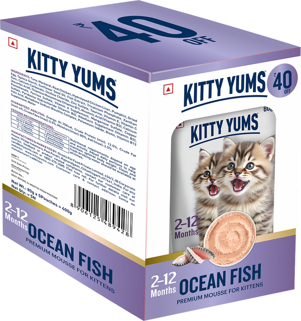 Kitty Yum Ocean Fish Mousse Kitten Cat Wet Food