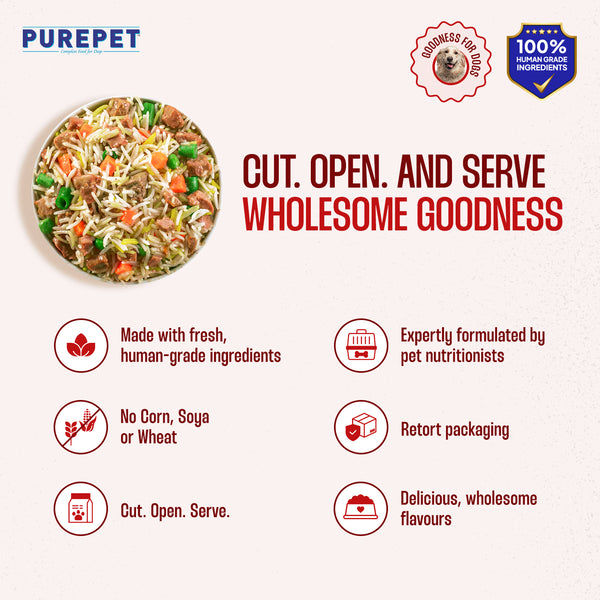 Purepet Mutton Biryani Fresh Food For Dogs