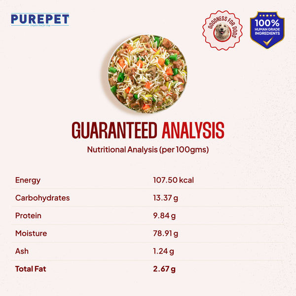Purepet Mutton Biryani Fresh Food For Dogs