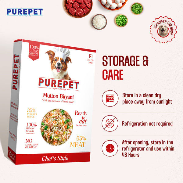 Purepet Mutton Biryani Fresh Food For Dogs
