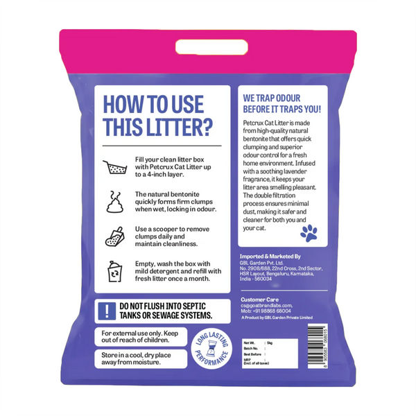 Petcrux Lavender & Lemon Scented Smart Clumping Cat Litter