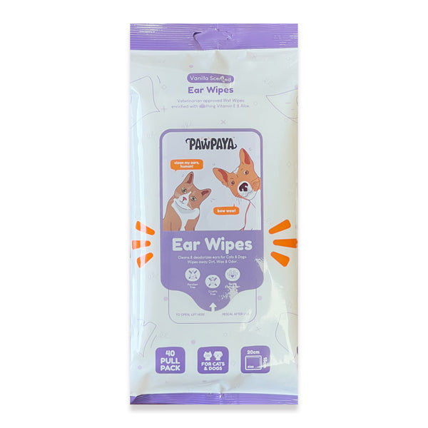 Pawpaya Ear Wipes for Dogs and Cats