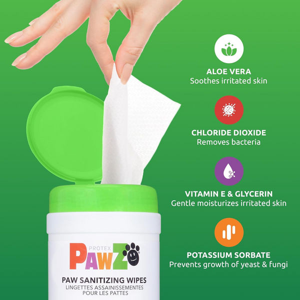 PawZ SANIPAW Wipes for Dogs (White)