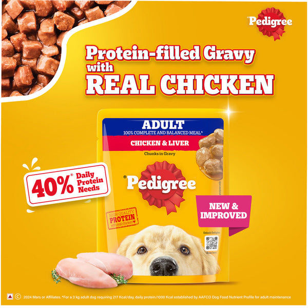 Pedigree Chicken & Liver Chunks in Gravy Puppy Wet Dog Food