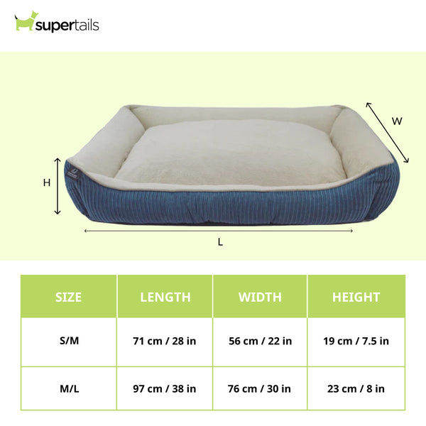 Pawpourri Cord Cuddler Super Soft Sherpa Seat Winter Bed for Dogs (Blue)