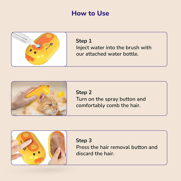 Petverse Steam Brush for Dogs & Cats