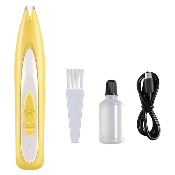 Petvogue LED Rechargeable Paw and Face Hair Trimmer for Dog and Cats (Yellow)