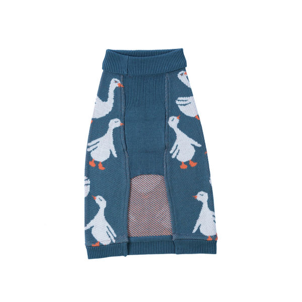 Petsnugs Quack Cozy Knit Sweater for Dogs and Cats (Grey & Blue)