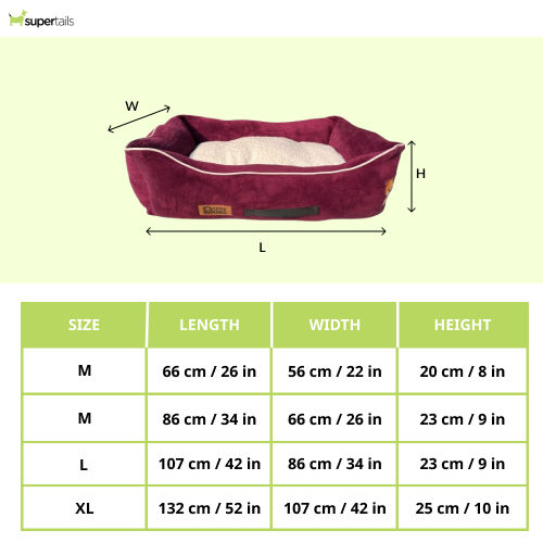Petter World Ultra Luxury Micro Lounger Bed With Removable Sherpa for Dogs (Mulled Wine)