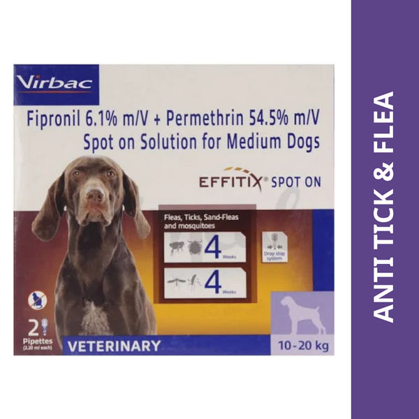 Virbac Effitix Tick & Flea Spot On for Dogs