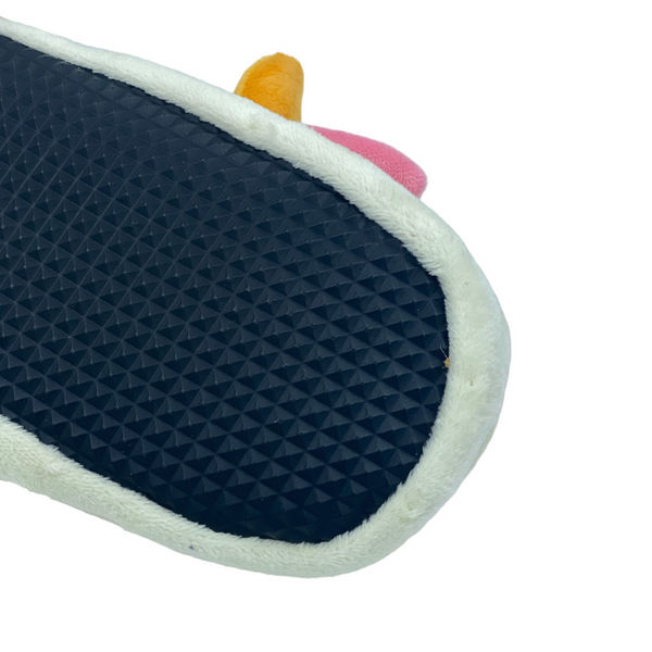 Talking Dog Club Doggie Cow Slipper Squeaky Plush Toy for Dogs (White)