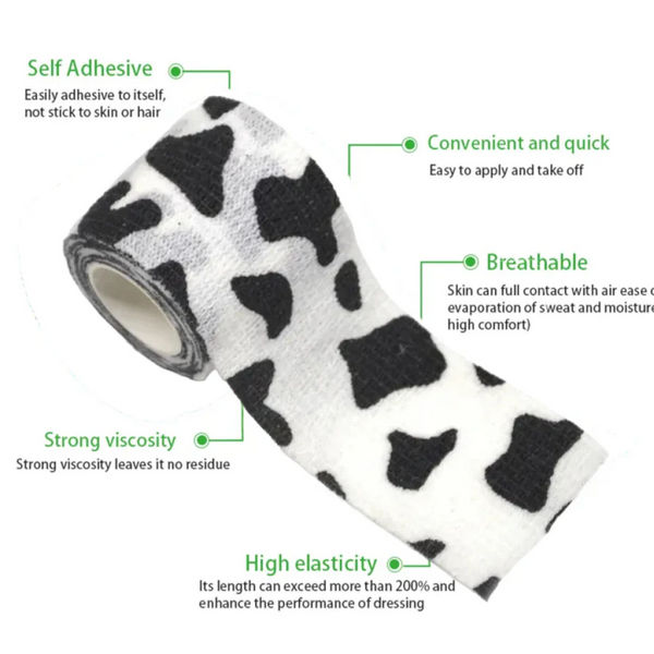 Talking Dog Club Self Adhesive Paws Wraps for Dogs (Black/White)