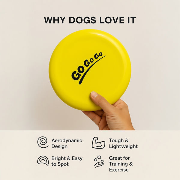 Talking Dog Club Pop Light weight Frisbee Toy for Dogs (Yellow)