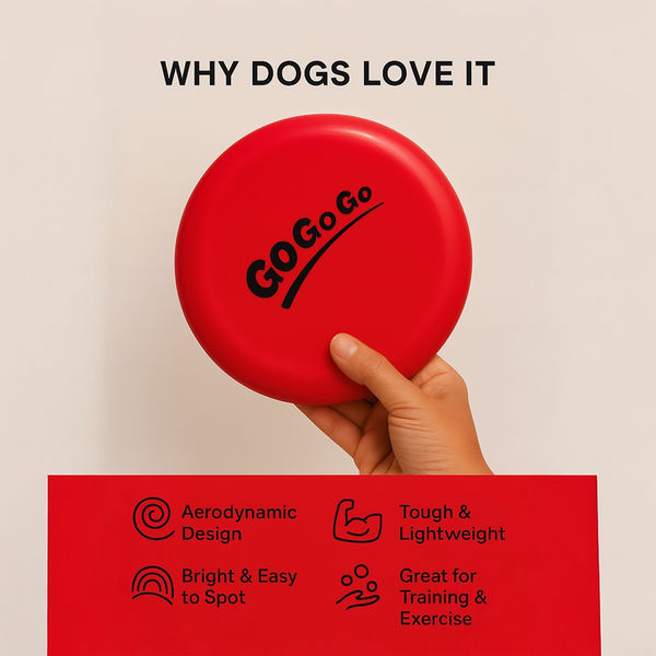 Talking Dog Club Pop Light weight Frisbee Toy for Dogs (Red)