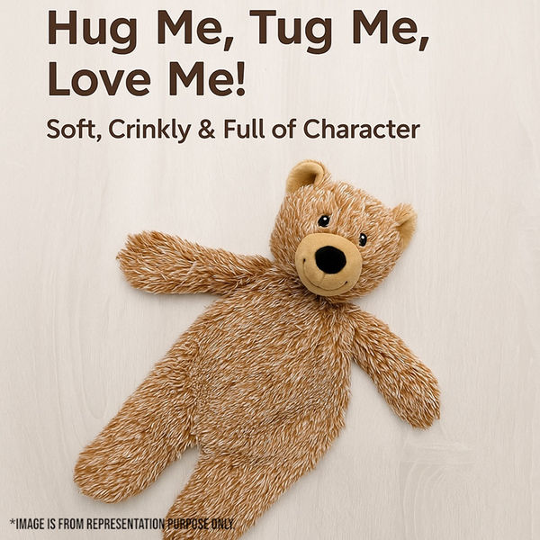 Talking Dog Club Teddy Bear Plush Crinkle Toy for Dogs (Brown)